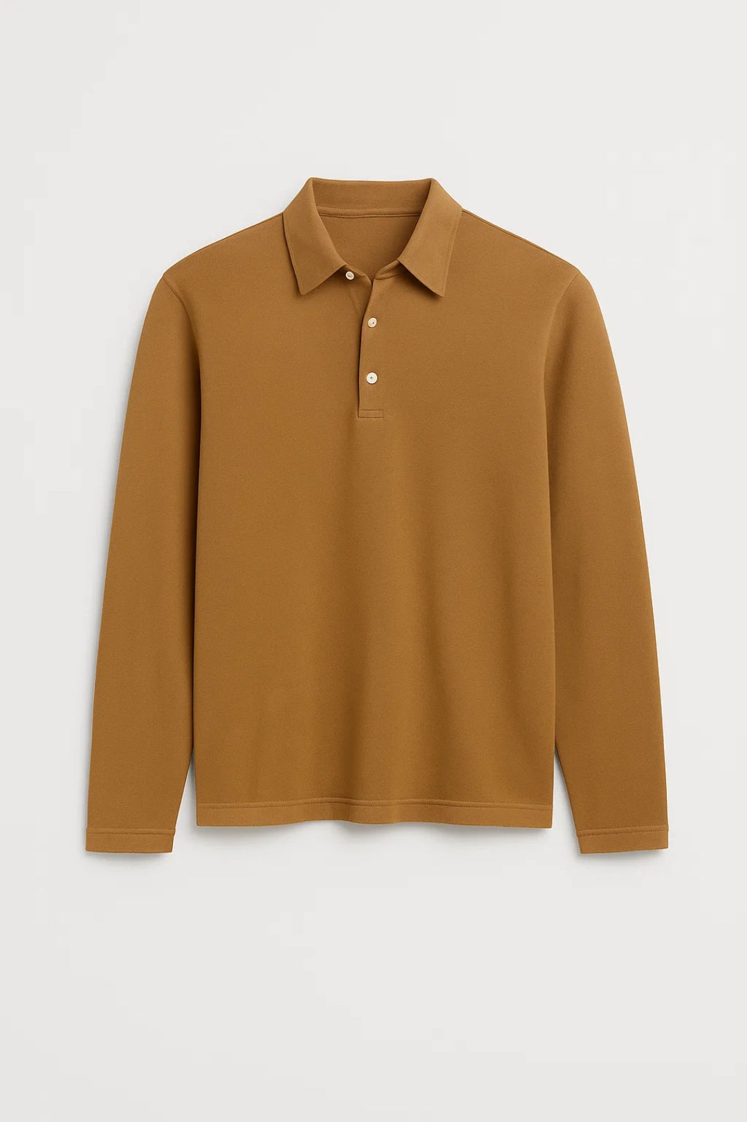 T Shirt Heren Slim Fit Katoen Polokraag Lange Mouwen