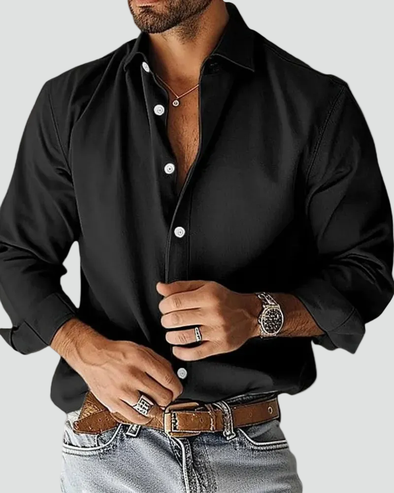Heren Overhemd Met Lange Mouwen En Button Down Kraag Slim Fit