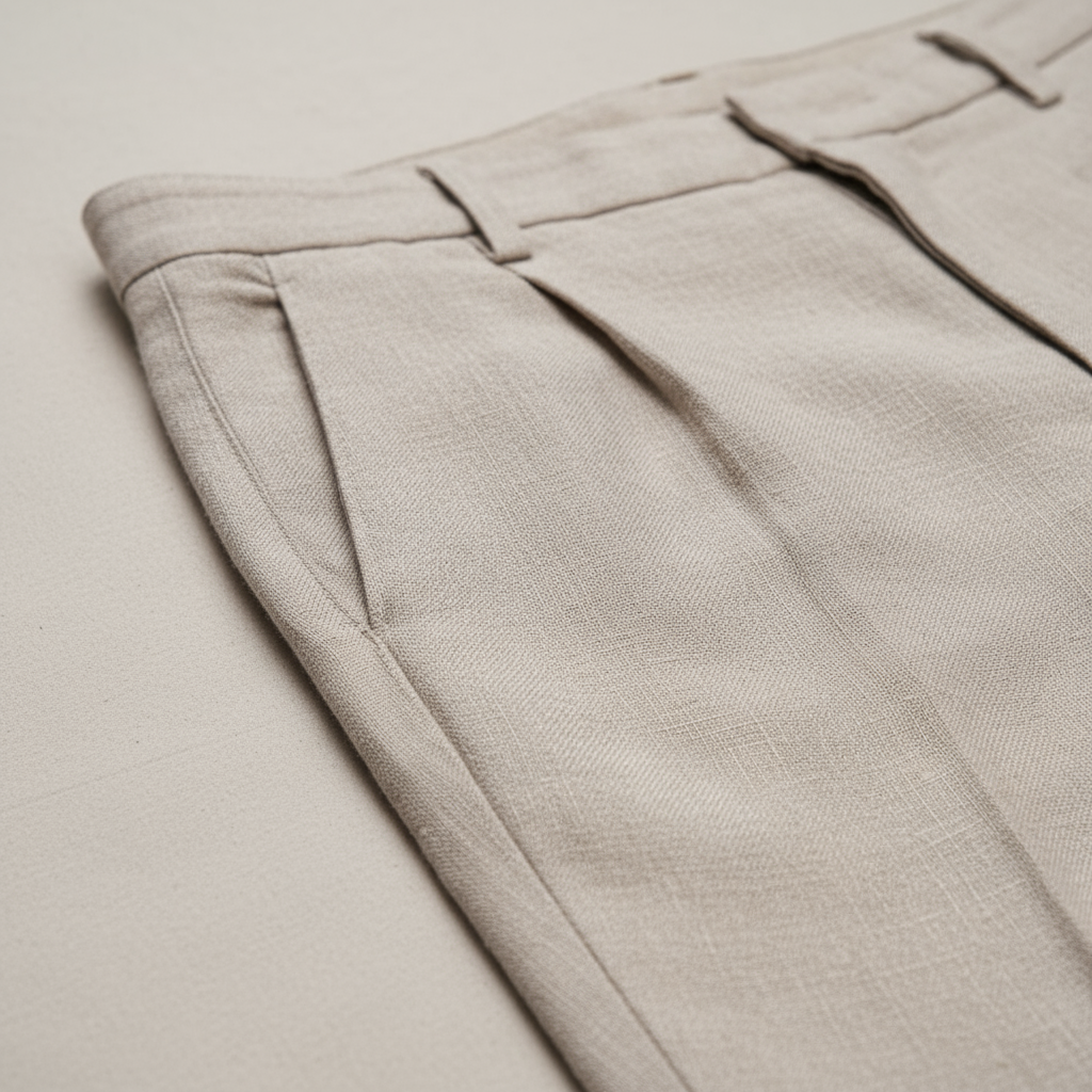 Linnen Broek Heren Rechte Pijp Comfort Fit