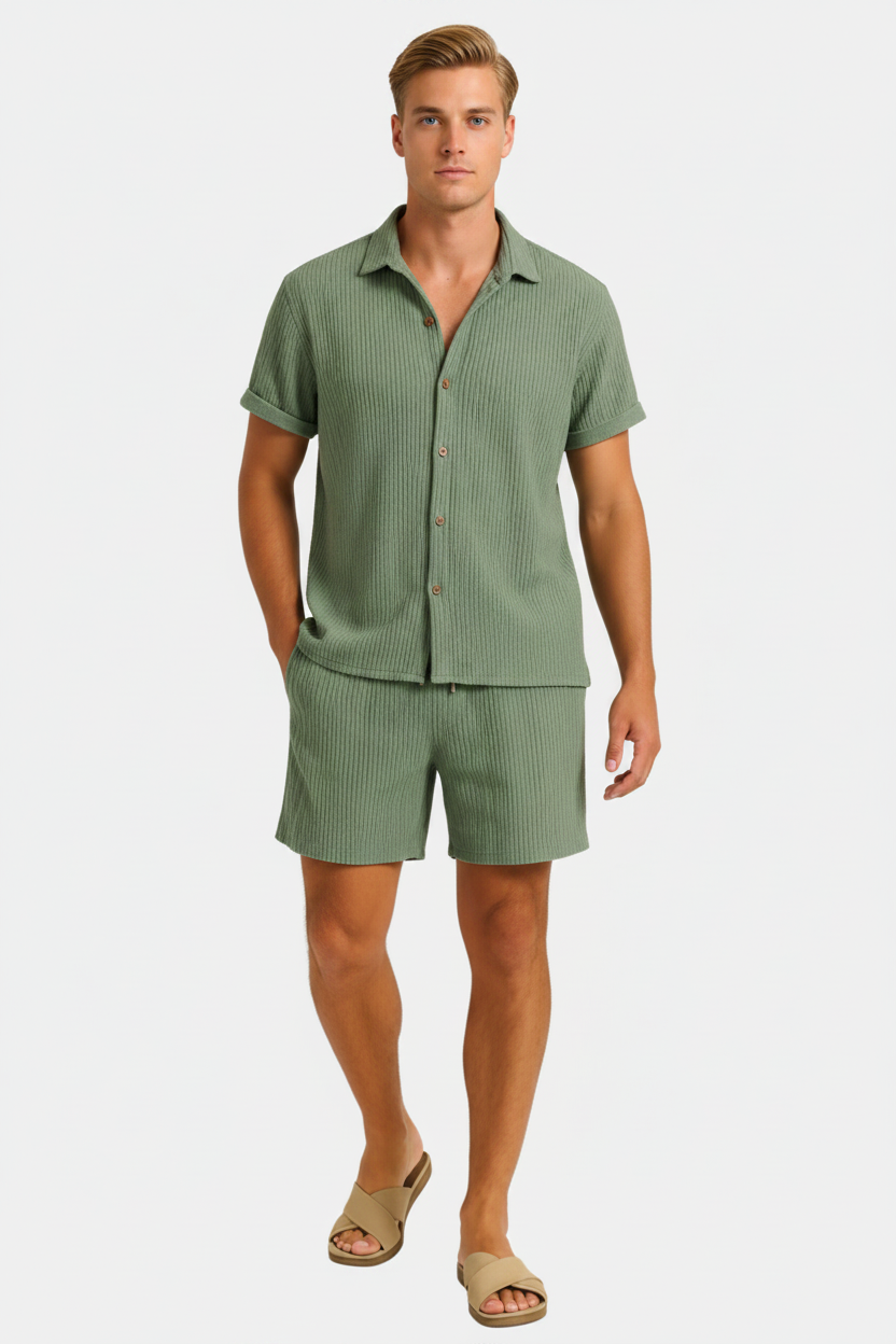 Heren Zomerset Overhemd Korte Broek Casual