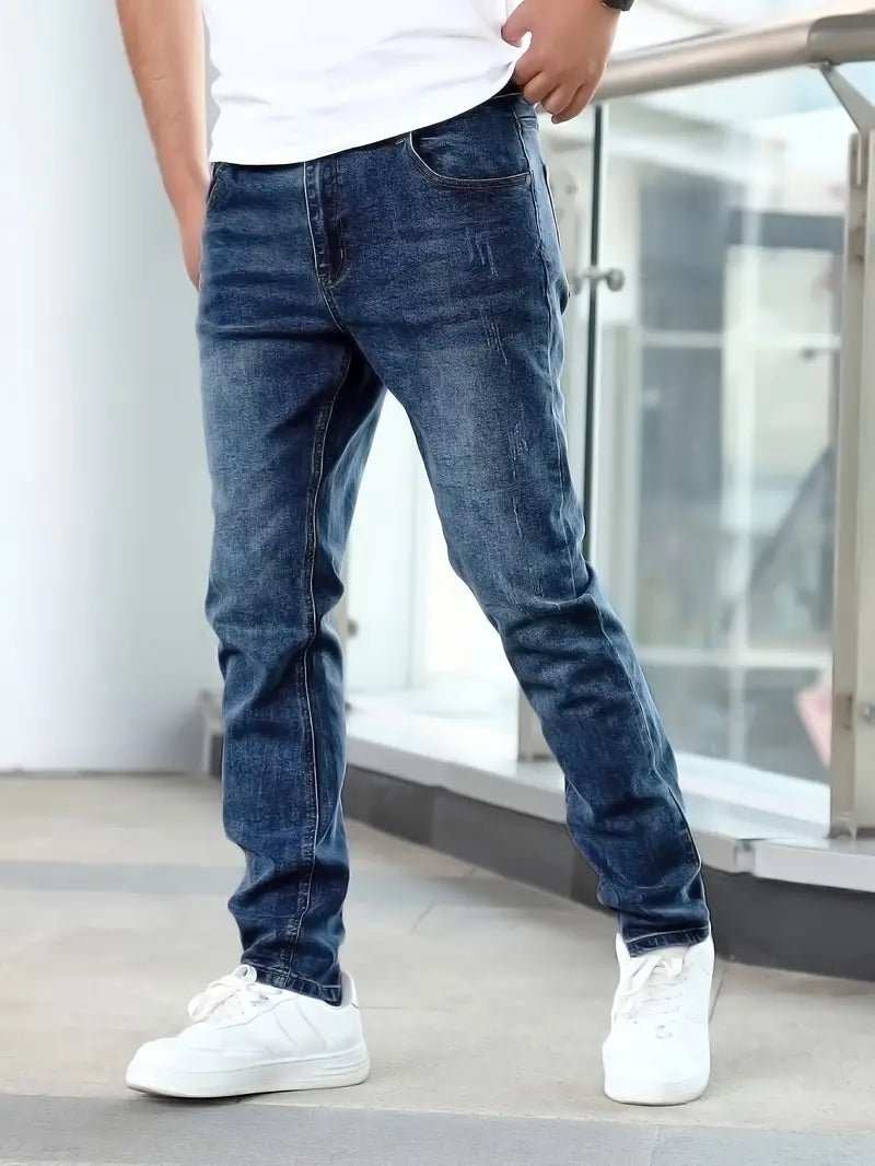 Spijkerbroek Heren Slim Fit Stretch Denim Jeans