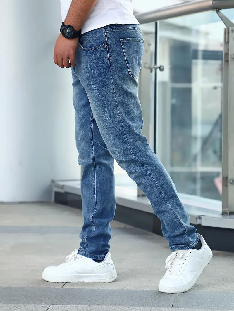 Spijkerbroek Heren Slim Fit Stretch Denim Jeans