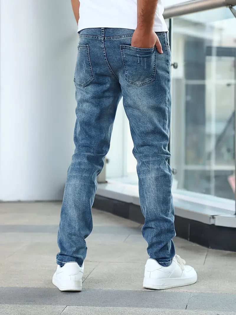 Spijkerbroek Heren Slim Fit Stretch Denim Jeans