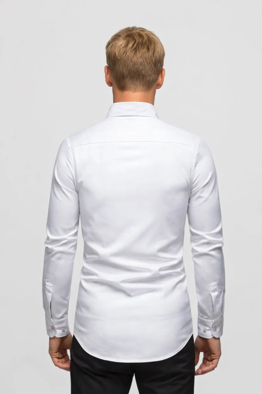Overhemd Heren Getailleerd Zakelijk Casual Modern Lange Mouwen
