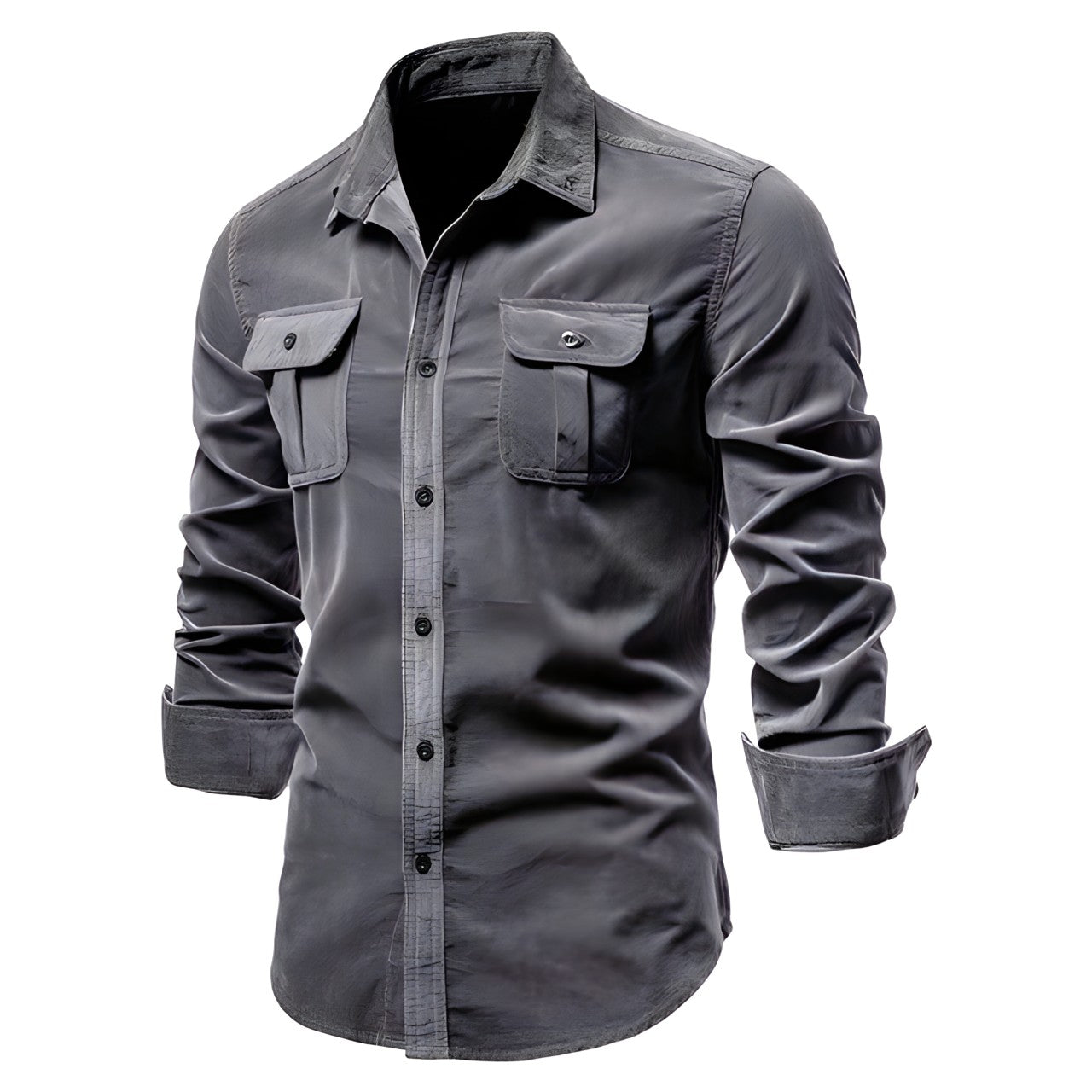 Heren Blouse met Lange Mouwen en Borstzakken