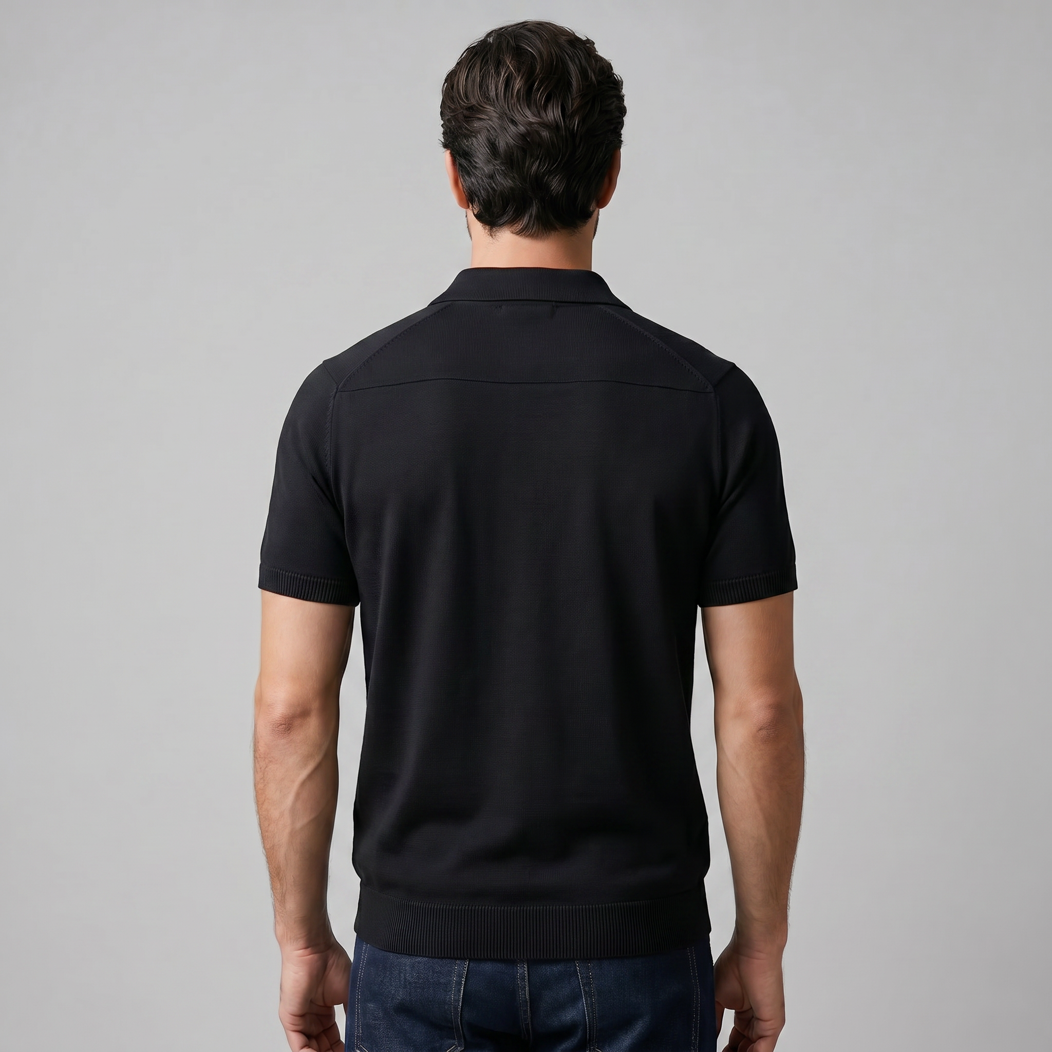Poloshirt Heren Fine Knit Open Kraag Casual Zomer
