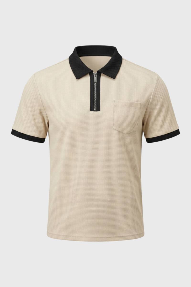 Poloshirt Heren Klassieke Fit Contrastkraag Casual