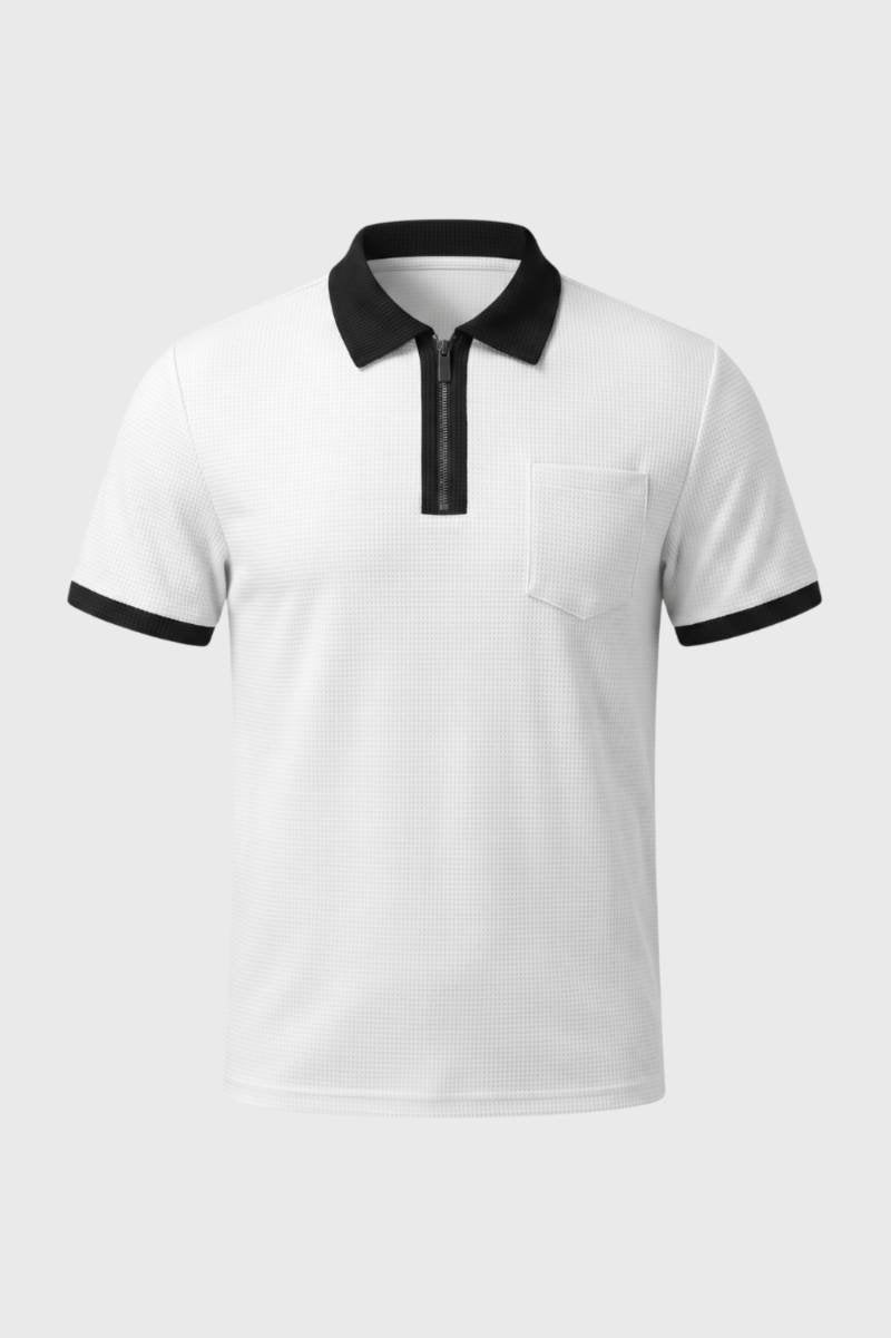 Poloshirt Heren Klassieke Fit Contrastkraag Casual