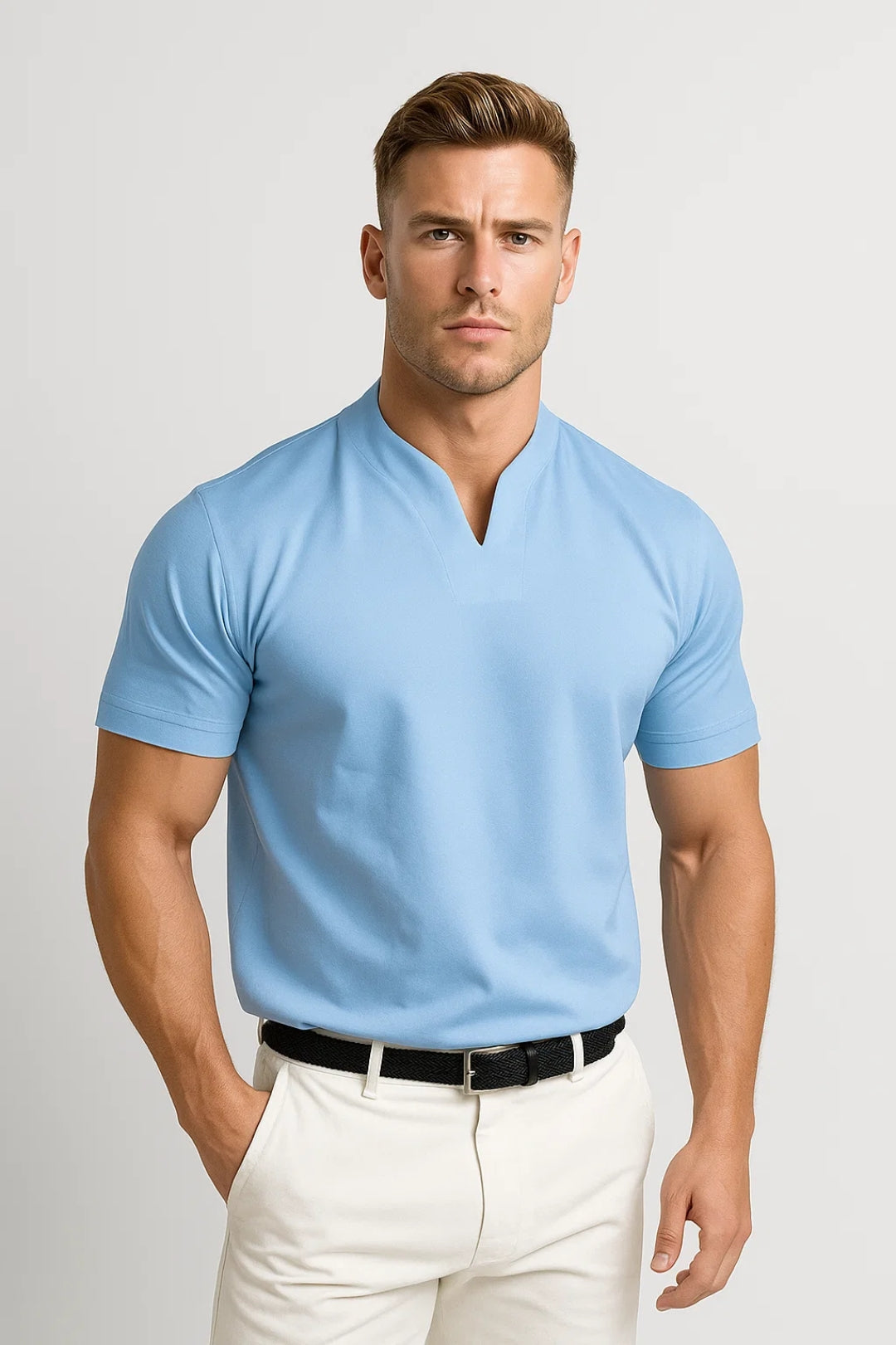 Shirt Heren Regular Fit Splitkraag Comfortabele Pasvorm Casual All-Season