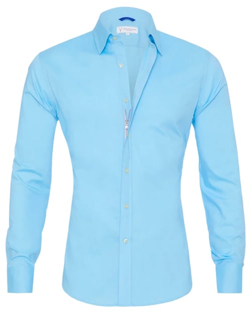 Oxford overhemd Heren slim fit stretch met ritssluiting