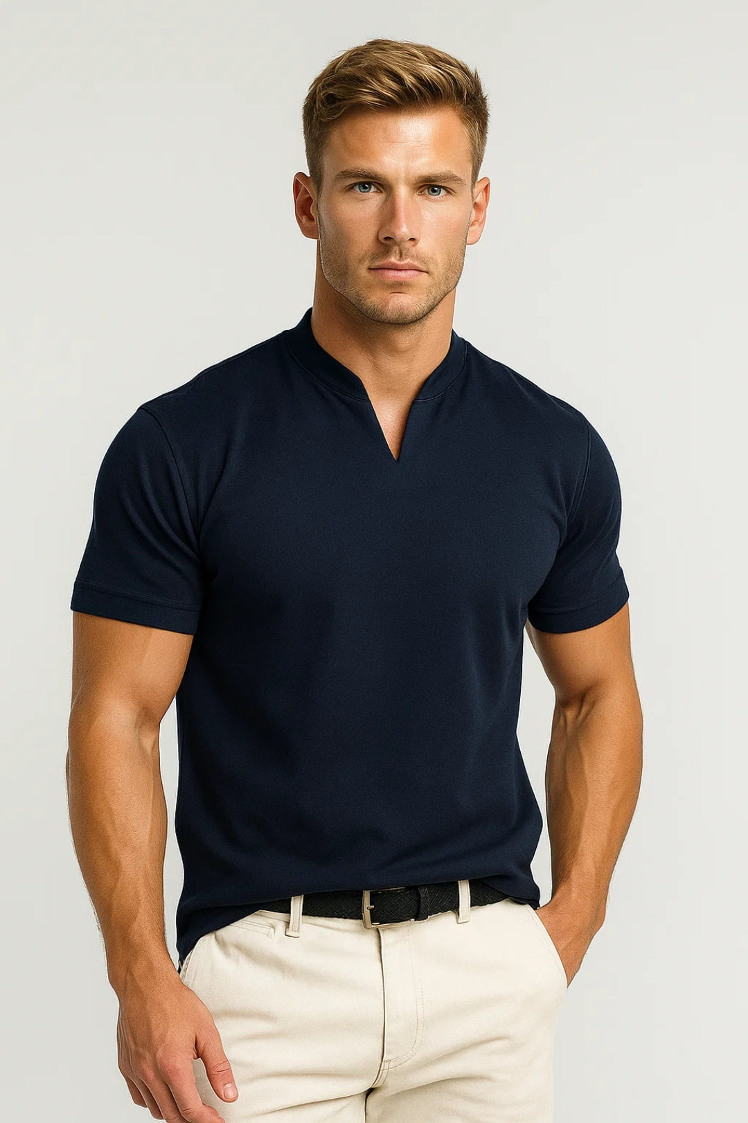 Shirt Heren Regular Fit Splitkraag Comfortabele Pasvorm Casual All-Season