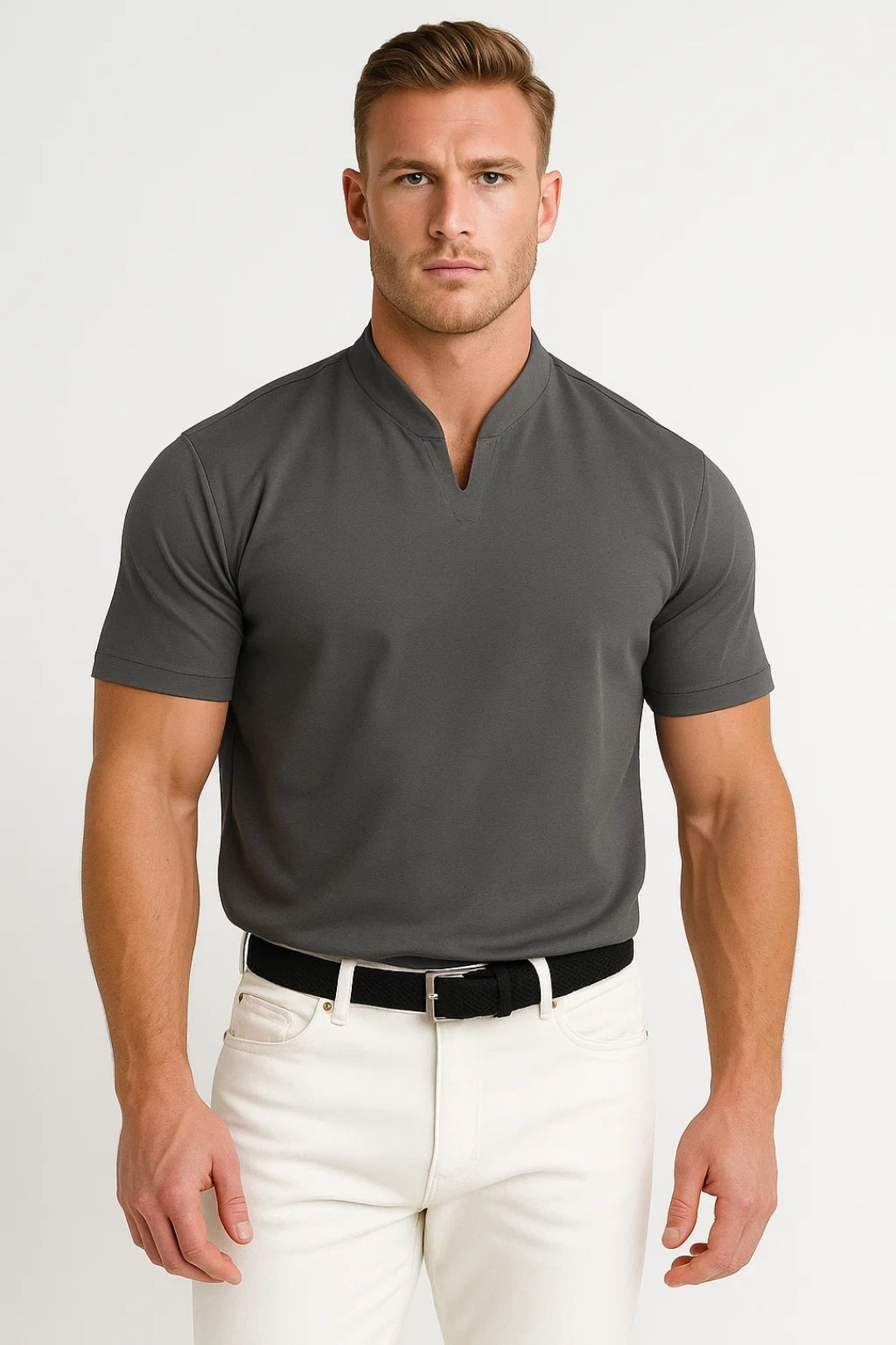 Shirt Heren Regular Fit Splitkraag Comfortabele Pasvorm Casual All-Season