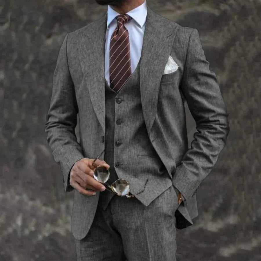 Luxe Heren Driedelig Pak met Blazer en Gilet en Pantalon