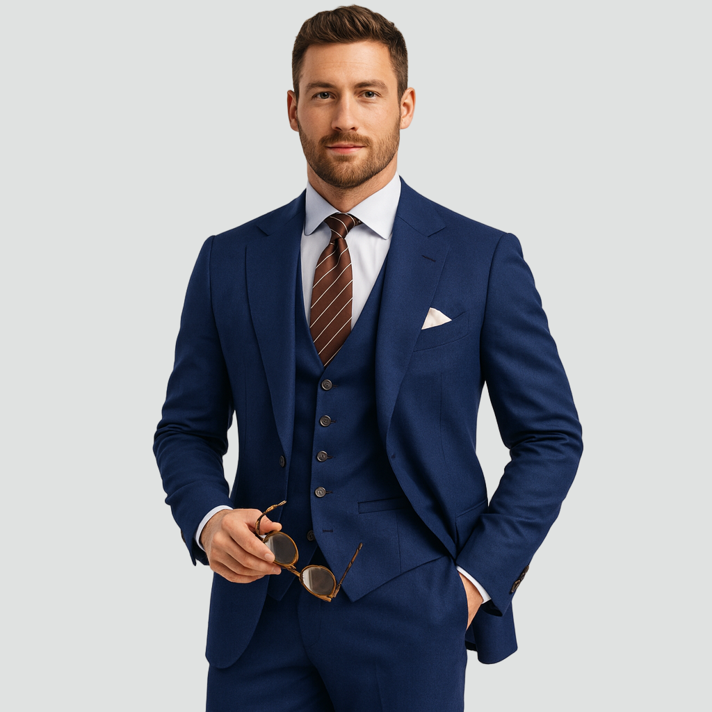 Luxe Heren Driedelig Pak met Blazer en Gilet en Pantalon