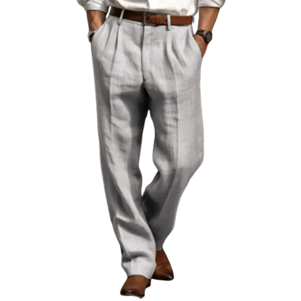Linnen Broek Heren Rechte Pijp Comfort Fit