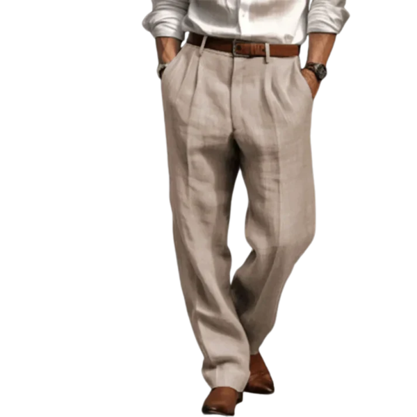 Linnen Broek Heren Rechte Pijp Comfort Fit