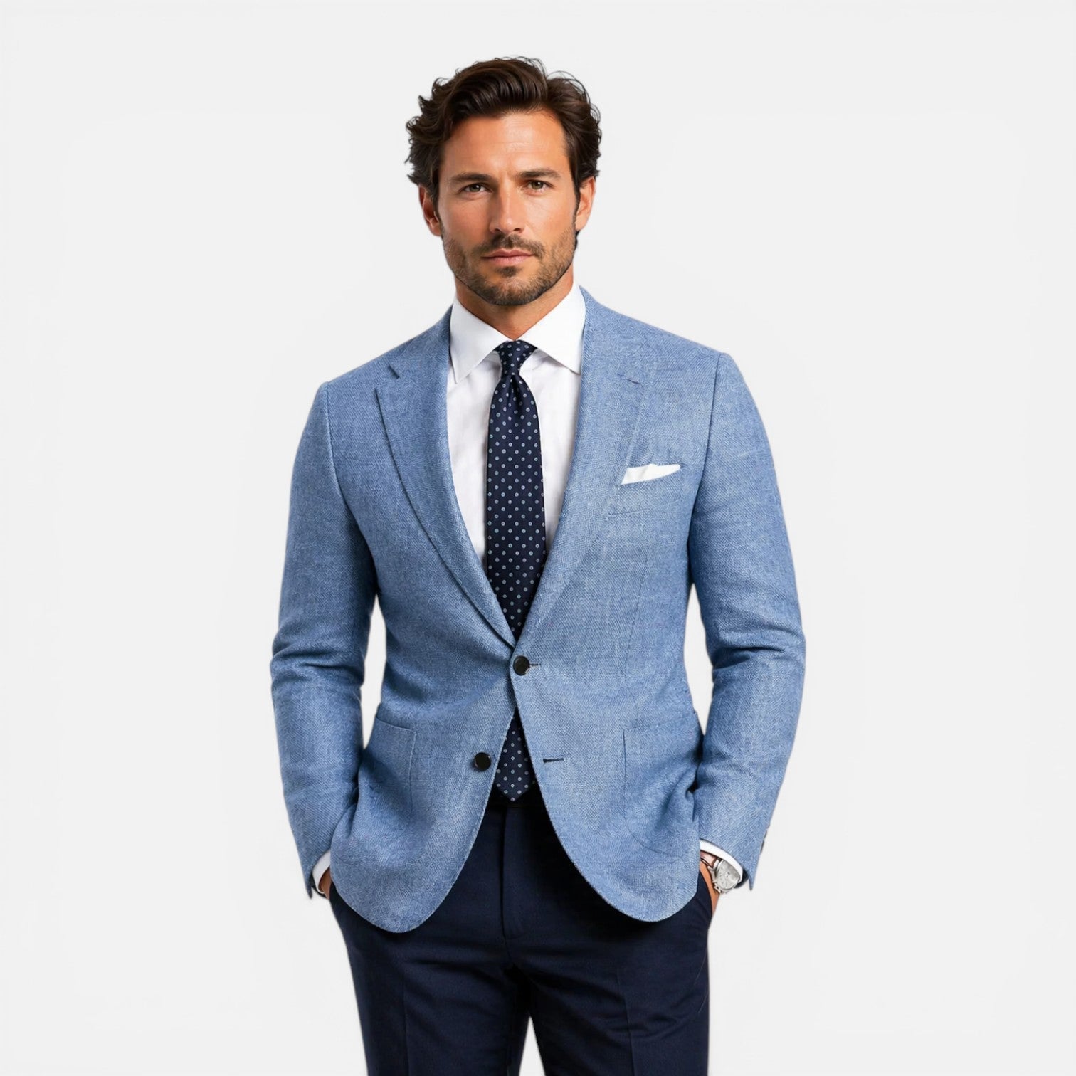 Blazer Heren Slim Fit Linnen Smart Casual Zomer
