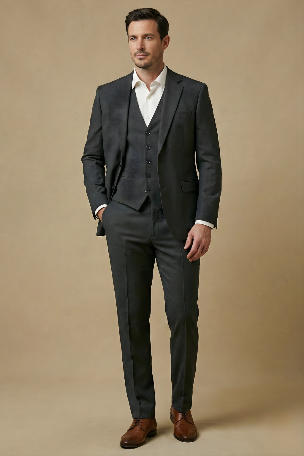 Driedelig Pak Heren Slim Fit Bruiloft Formeel