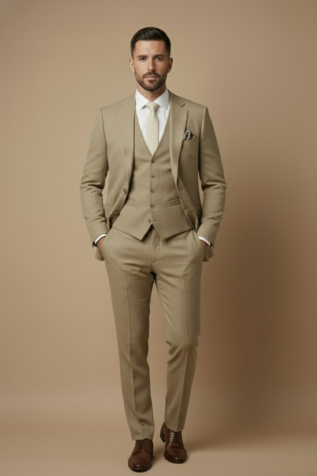 Driedelig Pak Heren Slim Fit Bruiloft Formeel