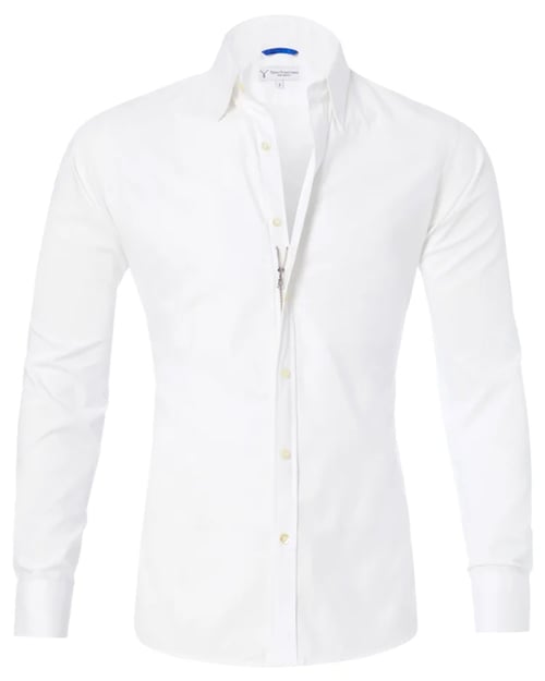 Oxford overhemd Heren slim fit stretch met ritssluiting