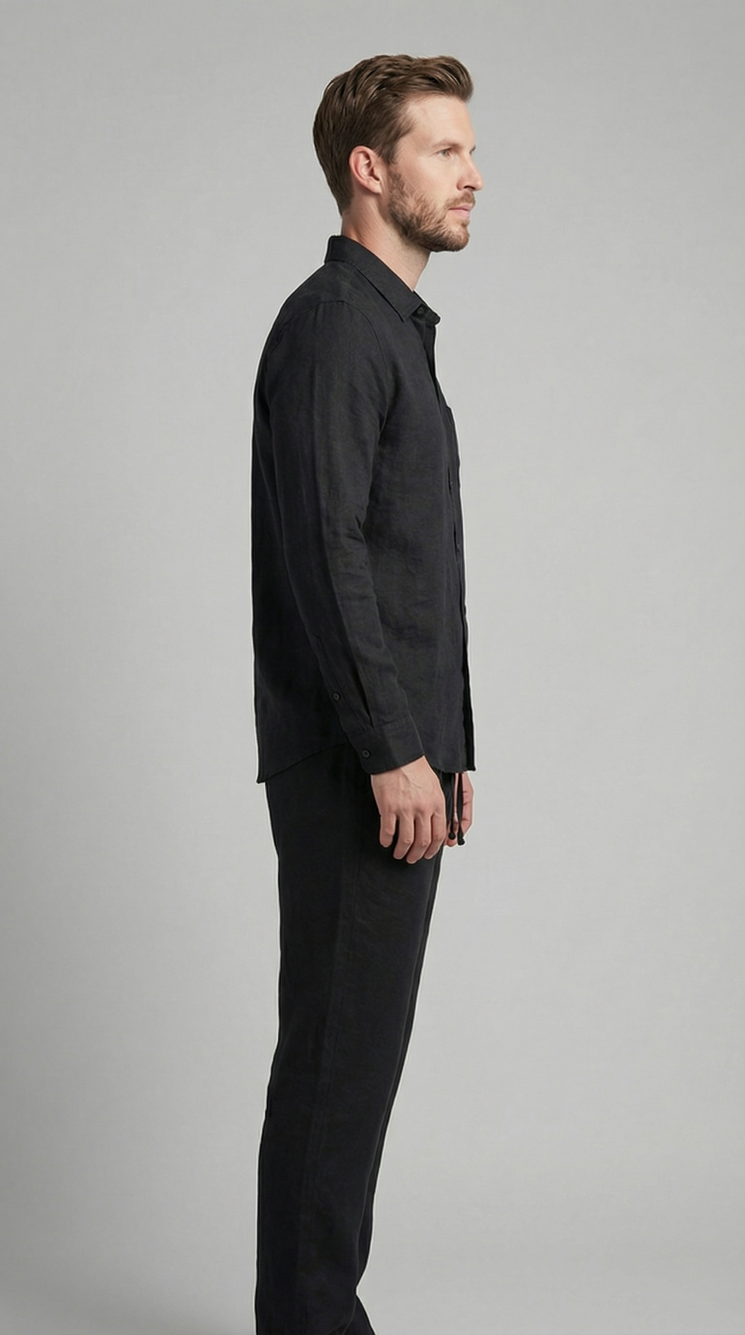 Heren Co-Ord Set Slim Fit Overhemd Broek Zomer