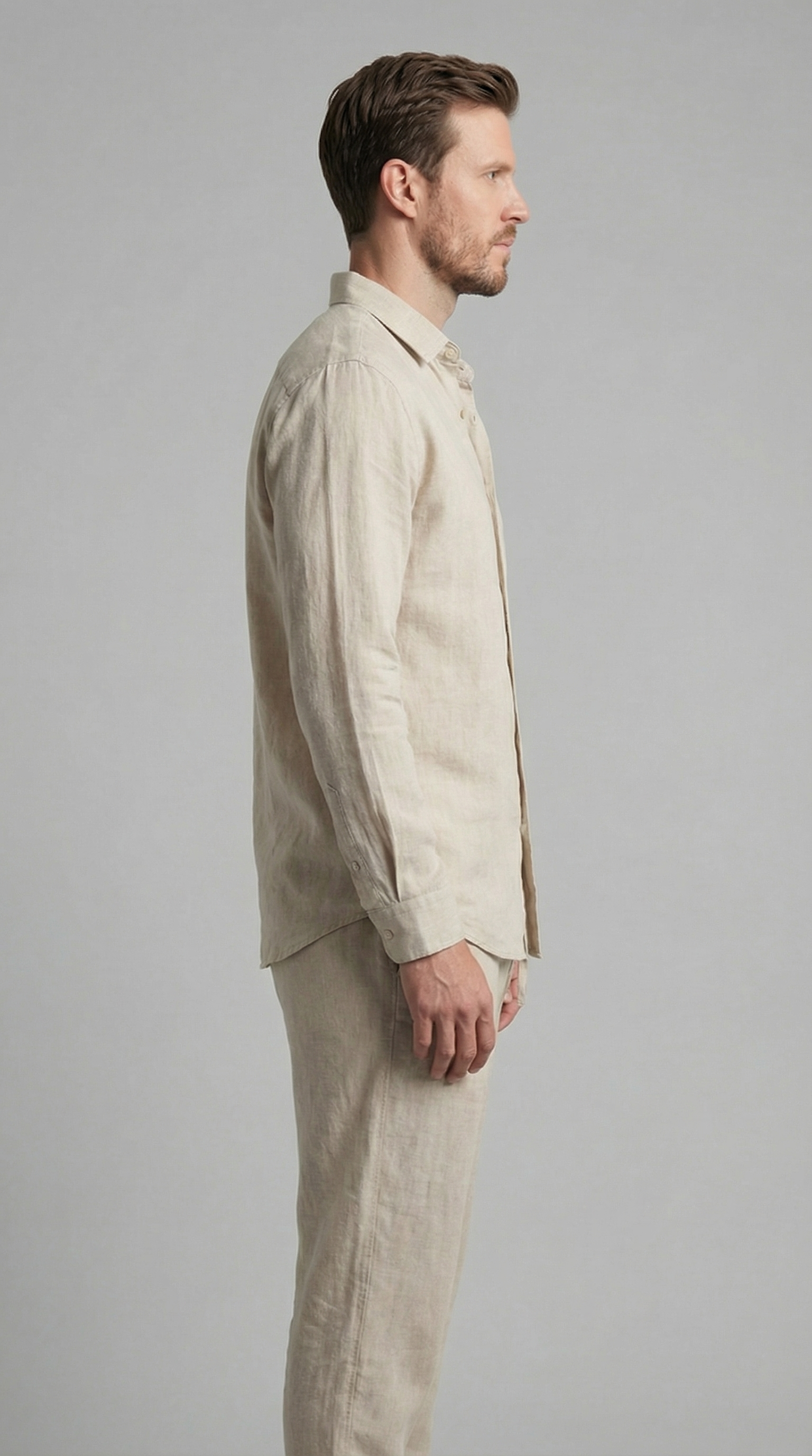 Heren Co-Ord Set Slim Fit Overhemd Broek Zomer