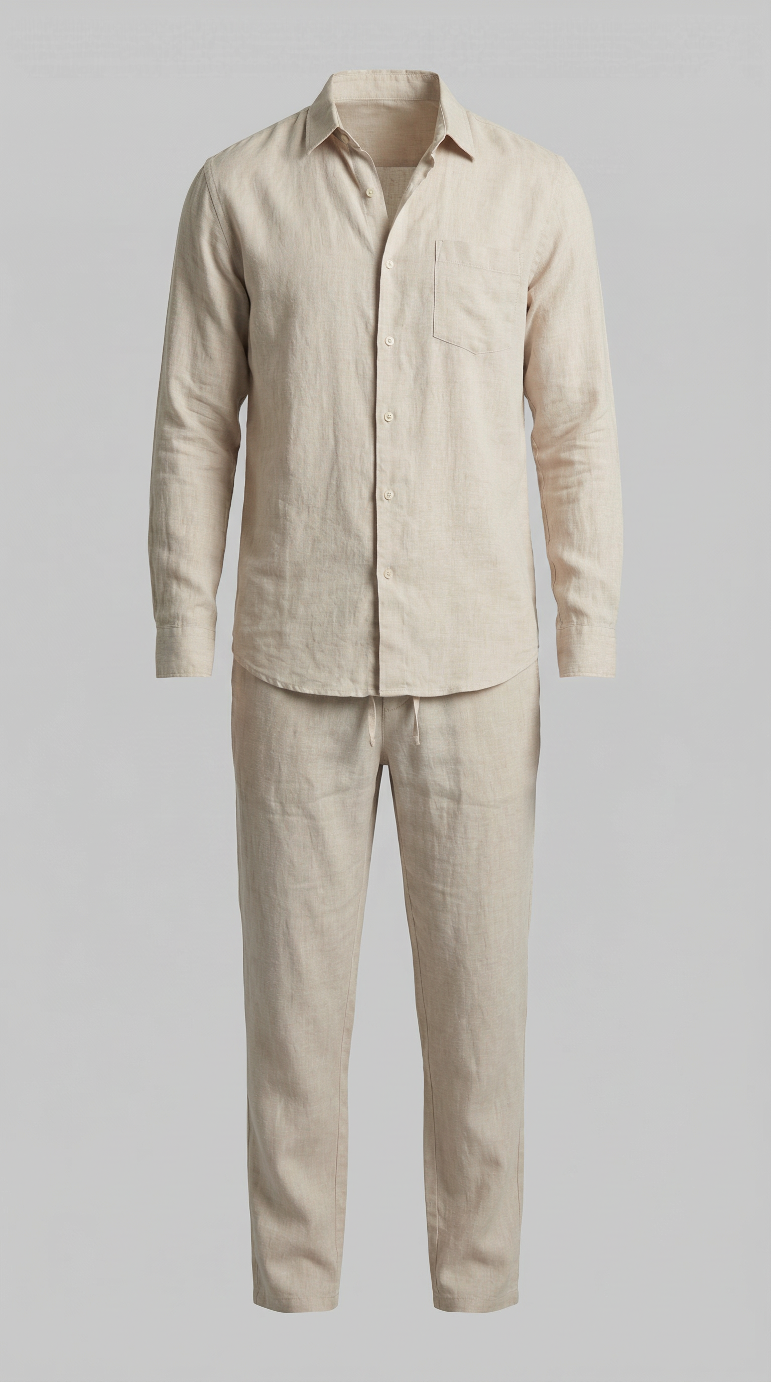 Heren Co-Ord Set Slim Fit Overhemd Broek Zomer