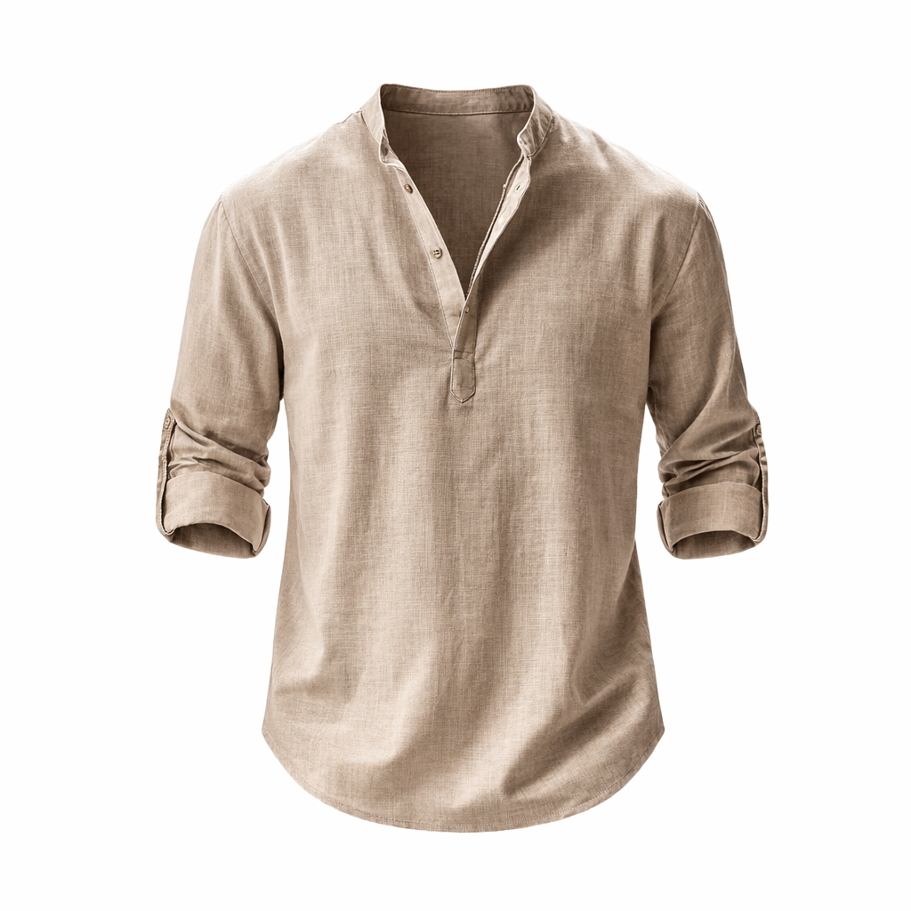 Overhemd Heren Relaxed Fit Lange Mouwen Zomer Casual