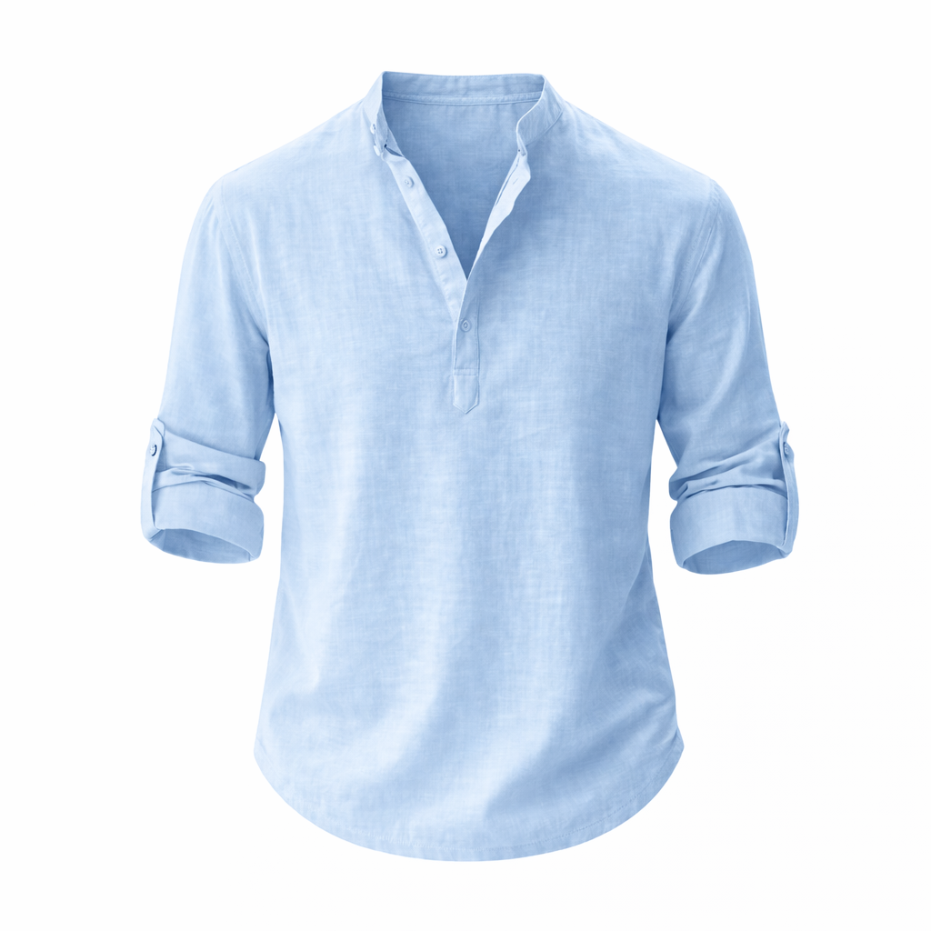 Overhemd Heren Relaxed Fit Lange Mouwen Zomer Casual