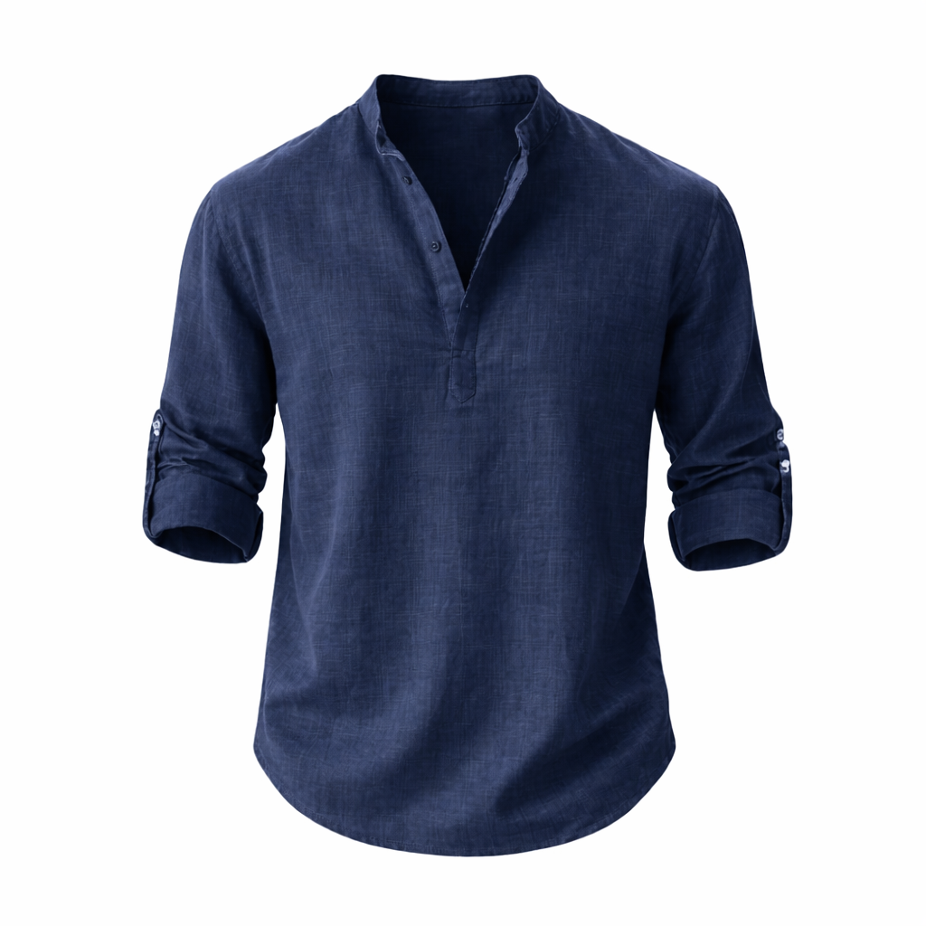 Overhemd Heren Relaxed Fit Lange Mouwen Zomer Casual