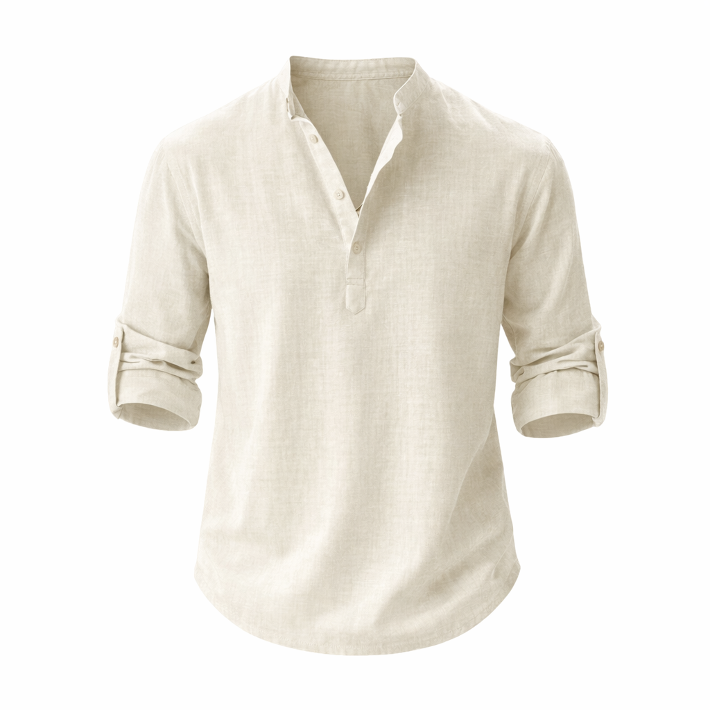 Overhemd Heren Relaxed Fit Lange Mouwen Zomer Casual